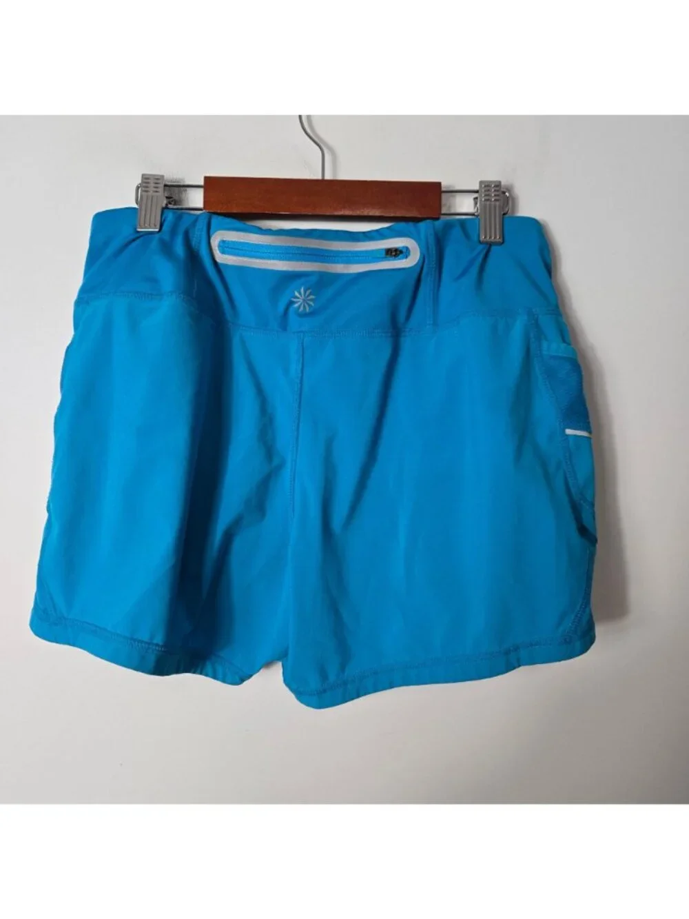 Athleta Size S Ready Set Running Athletic Shorts Flash Blue Reflective trim UPF